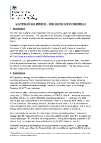 Downstream Gas Statistics – Data Sources and Methodologies