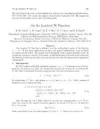 On the Lambert W Function 329