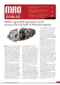 P&WC Signs FMP Agreement with Avianca for Full Fleet of PW127N