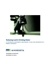 Reducing Lead in Drinking Water – a Technical Guidance and Model Plan for Minnesota’S Public Schools