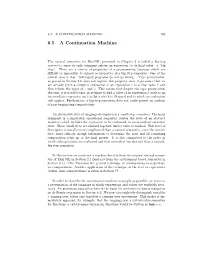 6.5 a Continuation Machine