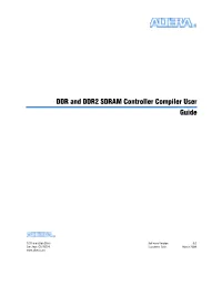 DDR and DDR2 SDRAM Controller Compiler User Guide