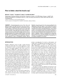 Fins to Limbs: What the Fossils Say1