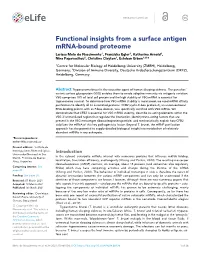 Functional Insights from a Surface Antigen Mrna-Bound Proteome