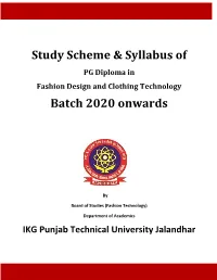 Study Scheme & Syllabus of Batch 2020 Onwards