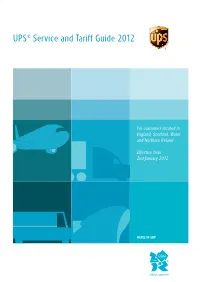 UPS® Service and Tariff Guide 2012
