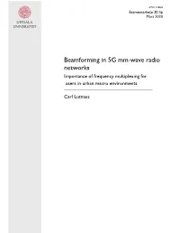 Beamforming in 5G Mm-Wave Radio Networks Importance of Frequency Multiplexing for Users in Urban Macro Environments