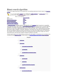Binary Search Algorithm This Article Is About Searching a Finite Sorted Array