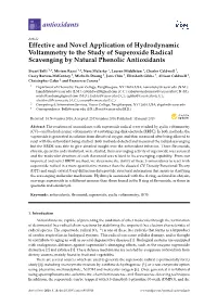 Effective and Novel Application of Hydrodynamic Voltammetry to the Study of Superoxide Radical Scavenging by Natural Phenolic Antioxidants