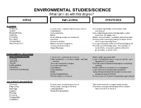ENVIRONMENTAL STUDIES/SCIENCE What Can I Do with This Degree?
