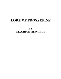 Lore of Proserpine