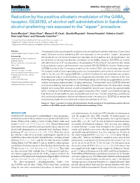 Reduction by the Positive Allosteric Modulator of the GABA Receptor