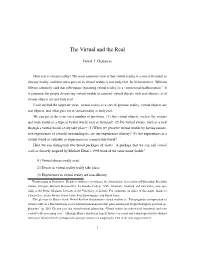 The Virtual and the Real