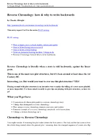 Download Reverse Chronology: How & Why to Write Backwards As