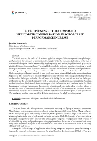 Effectiveness of the Compound Helicopter Configuration in Rotorcraft Performance Increase