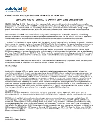 ESPN.Com and Autobytel to Launch ESPN Cars on ESPN.Com