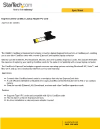 Expresscard to Cardbus Laptop Adapter PC Card Startech