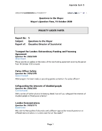 Priority Order and Full Questions List PDF 731 KB