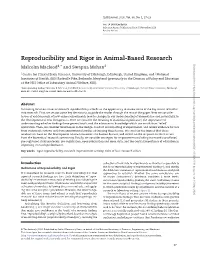 Reproducibility and Rigor in Animal-Based Research