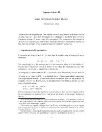 Some Facts from Number Theory