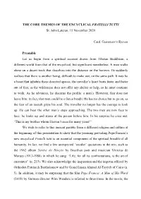 THE CORE THEMES of the ENCYCLICAL ​FRATELLI TUTTI St