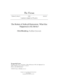The Return of Judicial Repression: What Has Happened to the Strike?