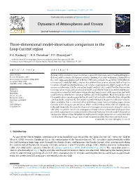 Three-Dimensional Model-Observation Intercomparison