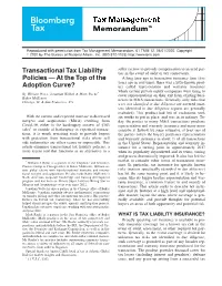 Transactional Tax Liability Policies