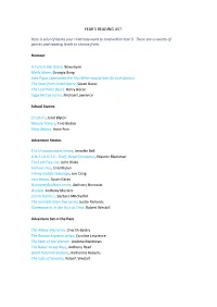 Year 5 Reading List