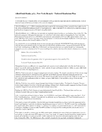 Allied Irish Banks, P.L.C., New York Branch – Tailored Resolution Plan