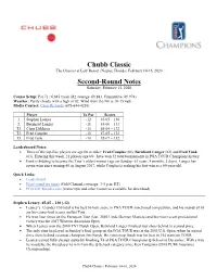 Chubb Classic Second-Round Notes