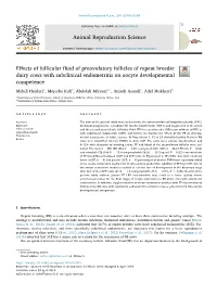 Effects of Follicular Fluid of Preovulatory Follicles of Repeat Breeder Dairy