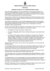 Passing of a Senior Figure Protocol Revised April 2019