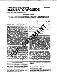 Regulatory Guide 3.37, Guidance for Avoiding Intergranular Corrosion and Stress Corrosion in Austenitic Stainless Steel Componen