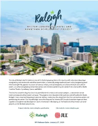 Rfi for Convention Hotel and Downtown Development Project