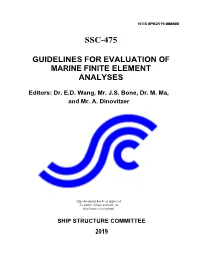 Ssc-475 Guidelines for Evaluation of Marine Finite