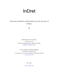 Vicarious Liability and Liability for the Actions of Others II