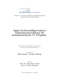 Agile Fachmodellgetriebene Softwareentwicklung Für Mittelständische IT-Projekte