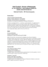 Bturnbull DOP Credits 3D OCT11