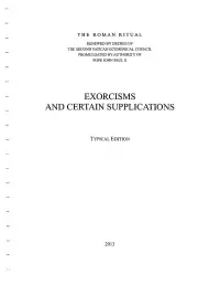 Exorcisms and Certain Supplications