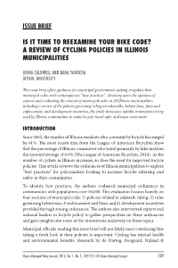 Issue Brief Is It Time to Reexamine Your Bike Code? a Review of Cycling