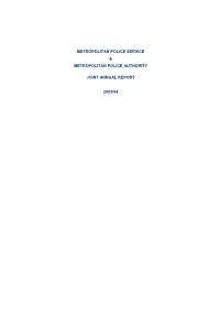 Joint Annual Report of the MPS and MPA 2003/04