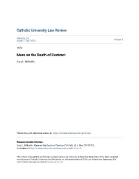 More on the Death of Contract