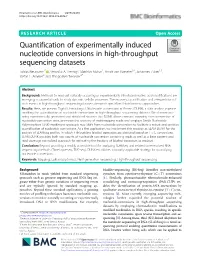 Quantification of Experimentally Induced Nucleotide Conversions in High-Throughput Sequencing Datasets Tobias Neumann1* , Veronika A