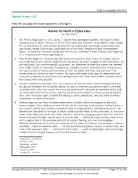 Sample Items 1–5 Around the World in Eighty Days