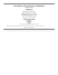 Securities and Exchange Commission Form 6
