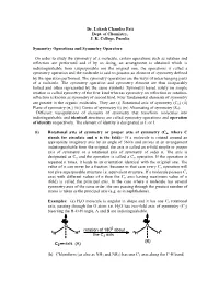 Symmetry Operations and Symmetry Oparators