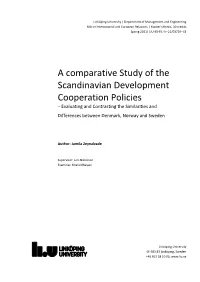 A Comparative Study of the Scandinavian Development Cooperation Policies