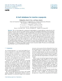 A Trait Database for Marine Copepods