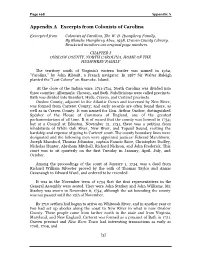 Appendix a Excerpts from Colonists of Carolina